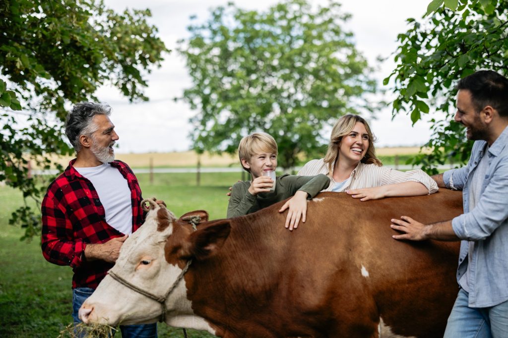 Family Enjoying Time at Sustainable Organic Farm